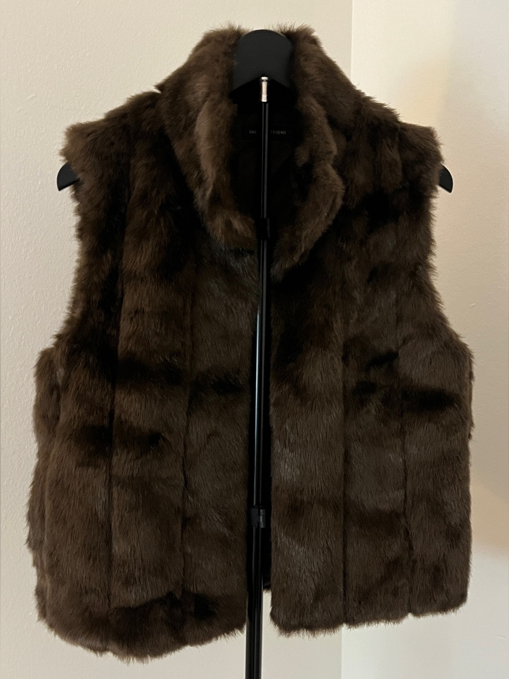 🤎 Valerie Stevens Faux Fur Vest Brown Plush Luxe Winter Layer | Approx M